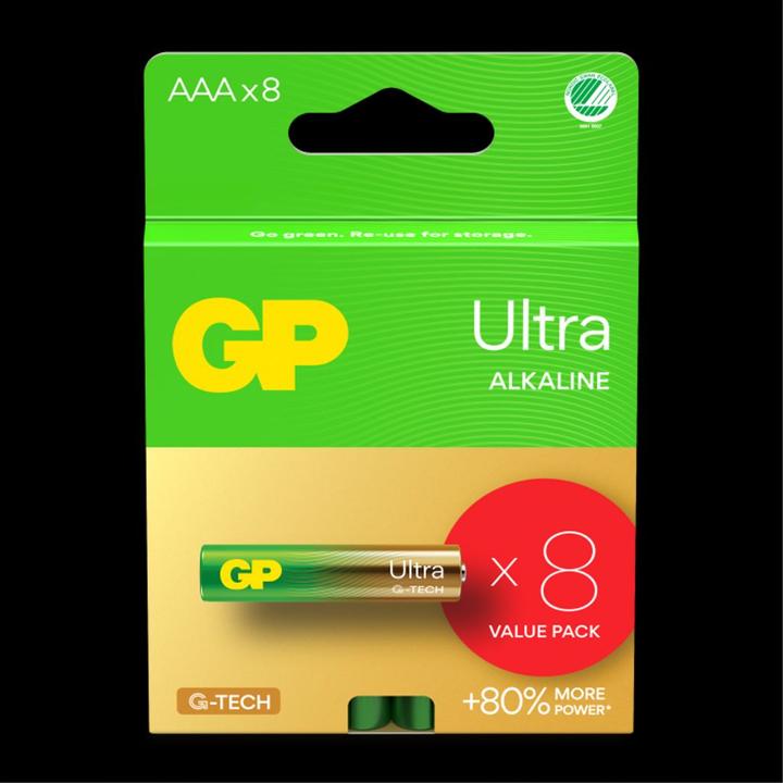 Immagine prodotto GP Batteries Batteria GP Ultra Alcalina AAA, 24AU/LR03, confezione da 8 pezzi (8 pz., AAA)