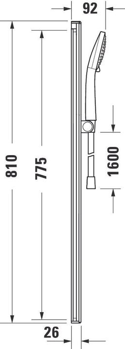 Actual product image Duravit Showers and accessories Shower set 800, 3jet high-gloss chrome (3 Beam types)