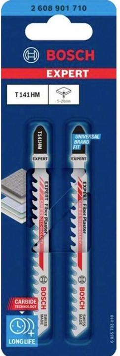 Produktbild Bosch Professional Zubehör EXPERT 'Fiber Plaster' T 141 HM Stichsägeblatt, 2 Stück