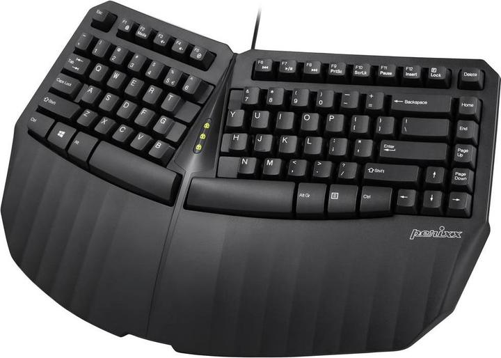 Immagine prodotto Perixx PERIBOARD 413 DE B, mini tastiera ergonomica, nera (DE, Cablato)