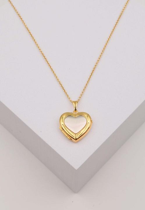 Image du produit Muau Pendant medallion bicolor yellow/white gold 750 heart 23x18mm (750, Or jaune 18 carats, Or blanc)