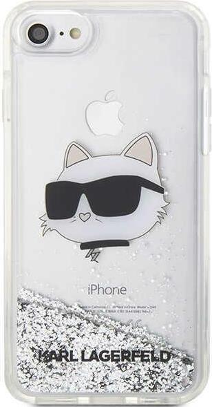 Actual product image Karl Lagerfeld KLHCI8LNHCCS iPhone 7/8/ SE 2020/2022 silver/silver hardcase Glitter Choupette Head (Apple iPhone SE (3rd Gen), Apple iPhone SE (2nd Gen), Apple iPhone 7)