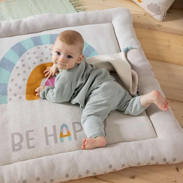 Actual product image Howa Baby play mat "Be happy", soft padded, cotton, knitted, 100x100x7cm 8902
