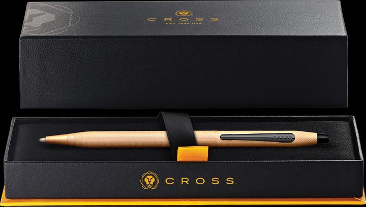 Actual product image Cross Twist action biros Classic Century Rose Gold diamond pattern gift box (Rose gold, 1 x)