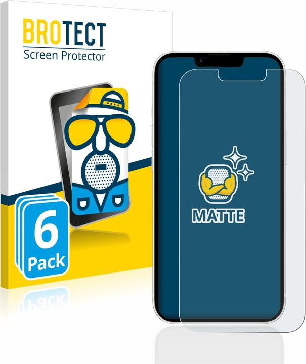 BROTECT Entspiegelungs-Schutzfolie Displayschutz Matt (6 Stück, Apple iPhone 13)