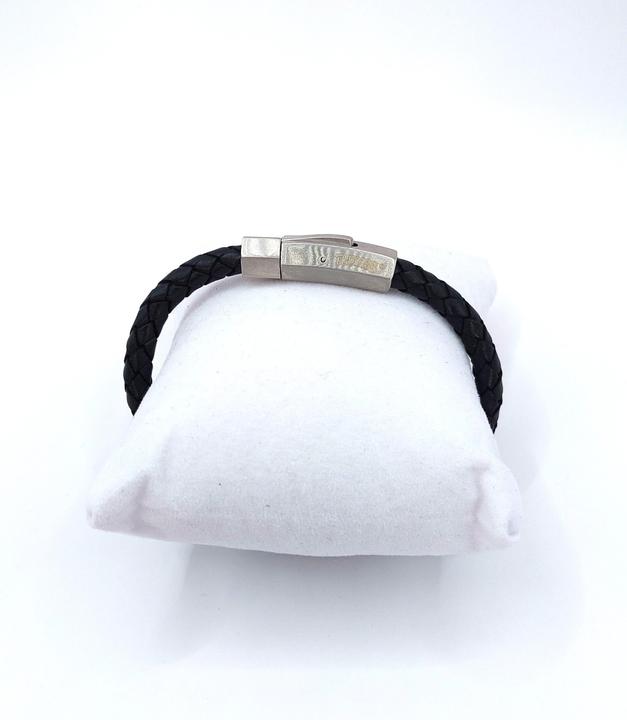 Produktbild Thomss Lederarmband No.19 Unisex Leder Schwarz & Edelstahlverschluss Umfang 21.5cm (21.50 cm, Edelstahl, 100% Leder)
