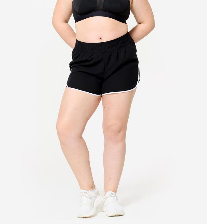 Domyos Shorts kurz leicht - schwarz/weiss