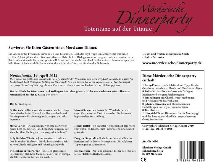 Produktbild Mörderische Dinnerparty Totentanz auf der Titanic (Deutsch)