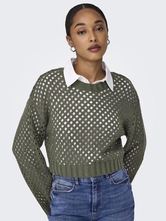 Image du produit Only Coupe normale Col rond Épaule basse Pull-over Haut tricoté (S)