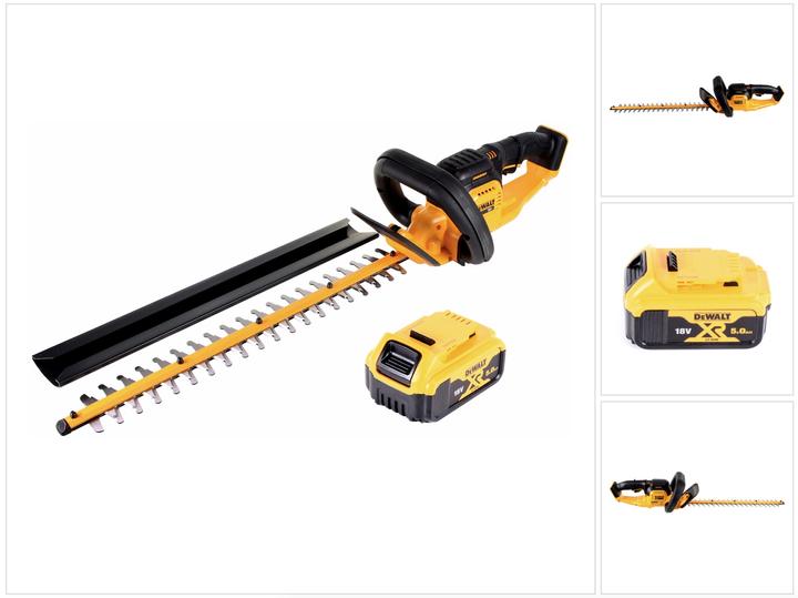 Actual product image DeWalt DCM 563 PB cordless hedge trimmer 18V 55.8cm + 1x 5.0Ah battery - without charger (Cordless hedgecutters)