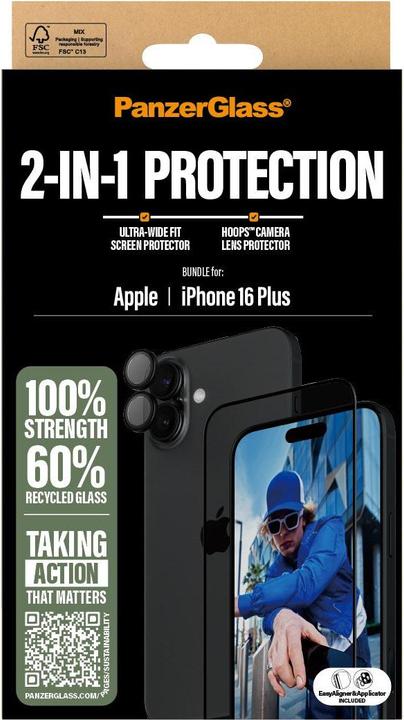 Produktbild PanzerGlass 2-in-1 Set iPhone '24 6.7" (1 Stück, Apple iPhone 16 Plus)