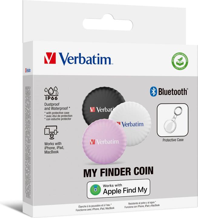 Actual product image Verbatim 1x3 My Finder Coin Bluetooth Item Find, b/w/p 32135 (iOS)