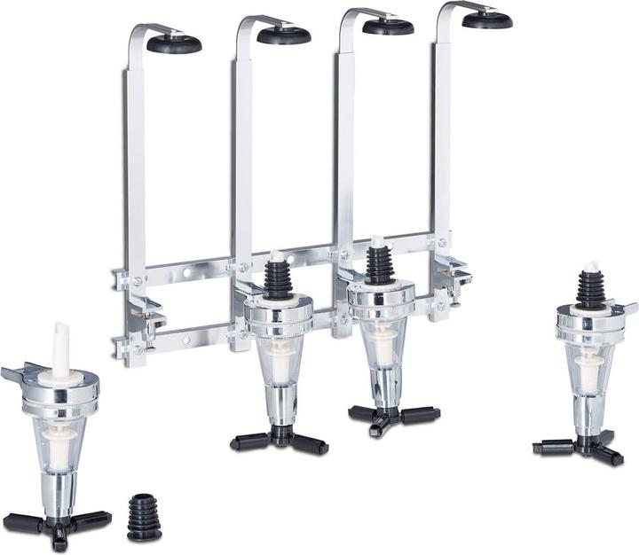 Immagine prodotto Relaxdays Set di 4 portabottiglie e dispenser da montare a parete (Frusta cocktail)