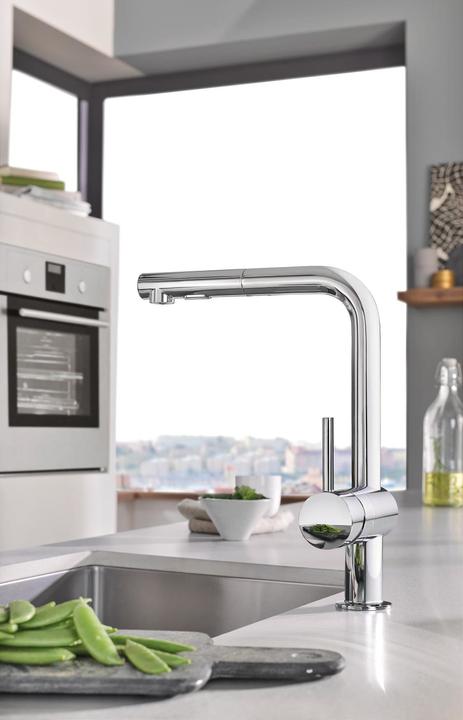 Actual product image Grohe Küchenarmatur mit Handbrause Minta supersteel matt 32321