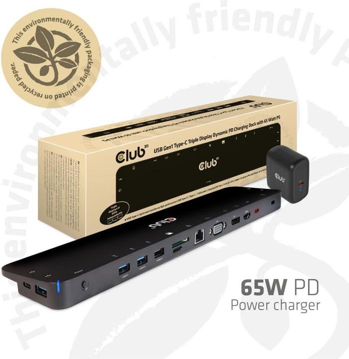Actual product image Club 3D Triple Display Dynamic (Docking port (proprietary), 4 Ports)