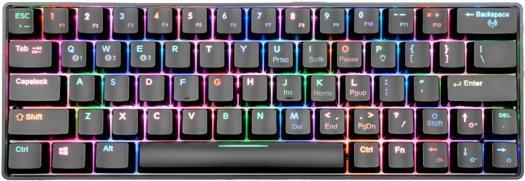 Actual product image Fourze GK60 Keyboard USB + Bluetooth QWERTY US English Black (US, Wireless, Cable)