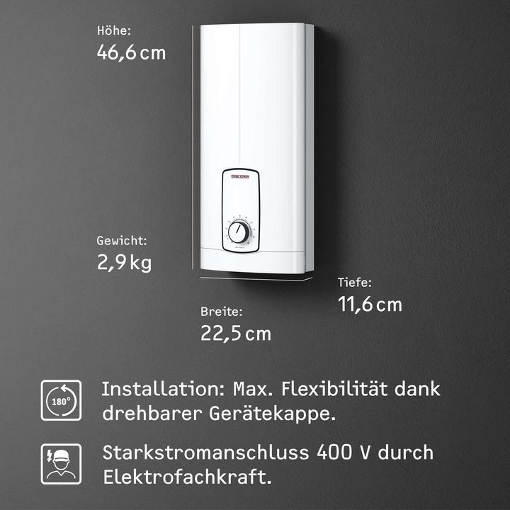 Produktbild Stiebel Eltron DHB 27 ST Trend Elektronischer Durchlauferhitzer, gradgenaue Temperatur dank 3i Technologie