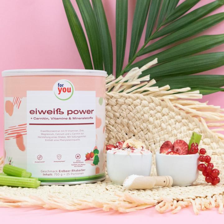 Produktbild For You whey protein isolate - Joghurt-Himbeere (Erdbeer-Rhabarber, 1 Stk., 750 g)