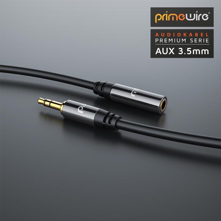 Produktbild Primewire 3,5mm Klinke Audio Kabel, AUX, HiFi Audio Klinkenkabel / Verlängerungskabel (0.50 m, 3.5mm Klinke (AUX))