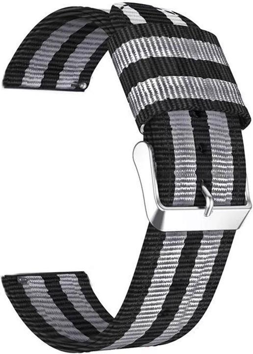 Cover-Discount 20mm Canvas interchangeable strap black-grey (20 mm, Nylon)