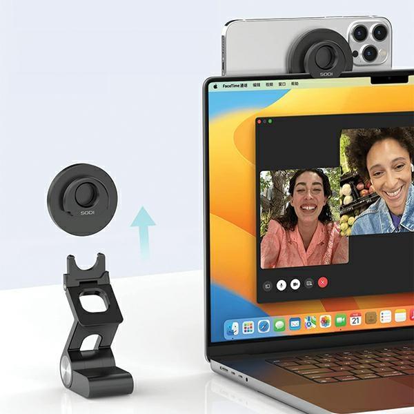 Actual product image Sodi Wielofunkcyjny uchwyt indukcyjny 3w1 do iMaca BM-330 czarny/black MagSafe