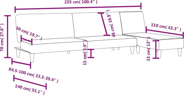 Produktbild VidaXL Sofa Garnitur Lounge Sitzgruppe Polstersofa Wohnzimmer 2-tlg. Dunkelgrau