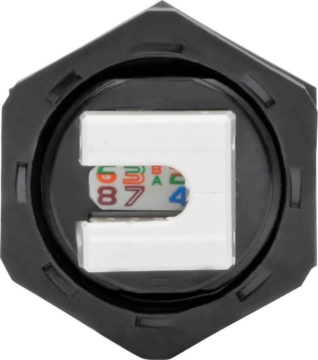 Actual product image Eaton Keystone Jack Cat6/Cat5e RJ45 Shielded Dust Cap Industrial - 110 Punch Down IP68 TAA (RJ45)