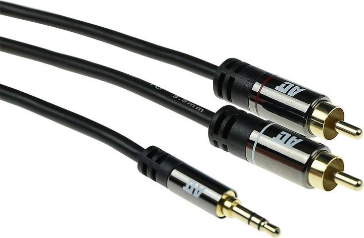 Image du produit Câble de connexion audio haute qualité de 5 mètres 1x 3,5mm stéréo mâle - 2x RCA mâle (5 m)