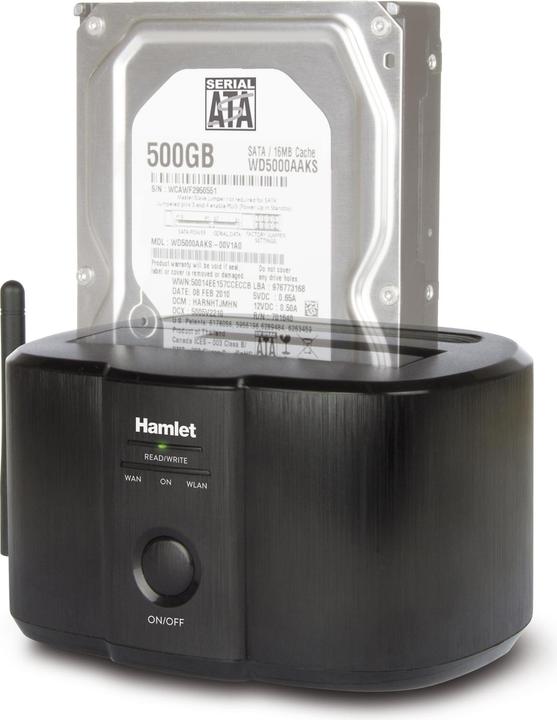 Actual product image Hamlet Wi-Fi Docking Station for 2.5" or 3.5" sata hard disks (1 Ports)