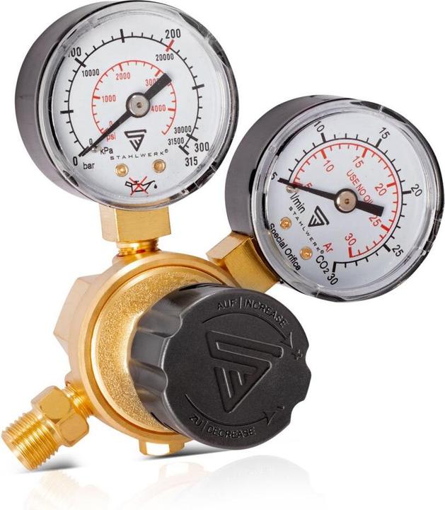 Actual product image Stahlwerk Mini pressure reducer Pressure regulator 200 bar for argon CO2 mix