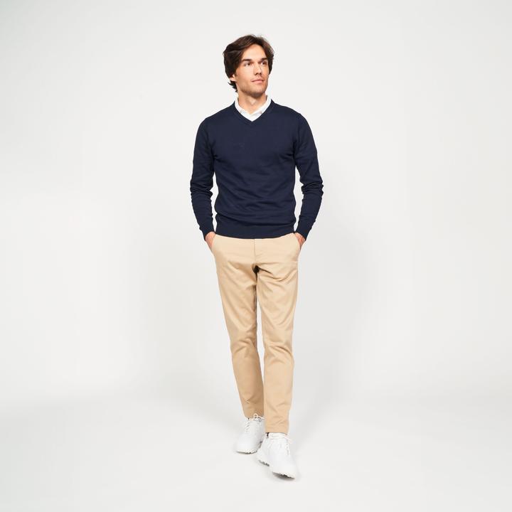 Immagine prodotto Inesis Pullover da golf da uomo con scollo a V in cotone - CW100 blu navy