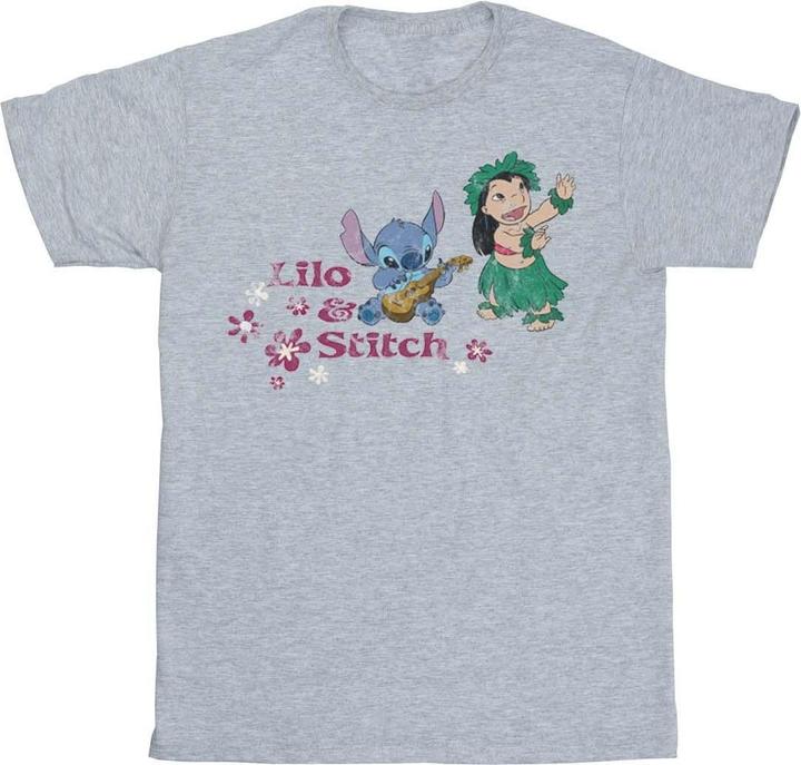Actual product image Disney Womens/Ladies Lilo And Stitch Hawaii Cotton Boyfriend T-Shirt (4XL)