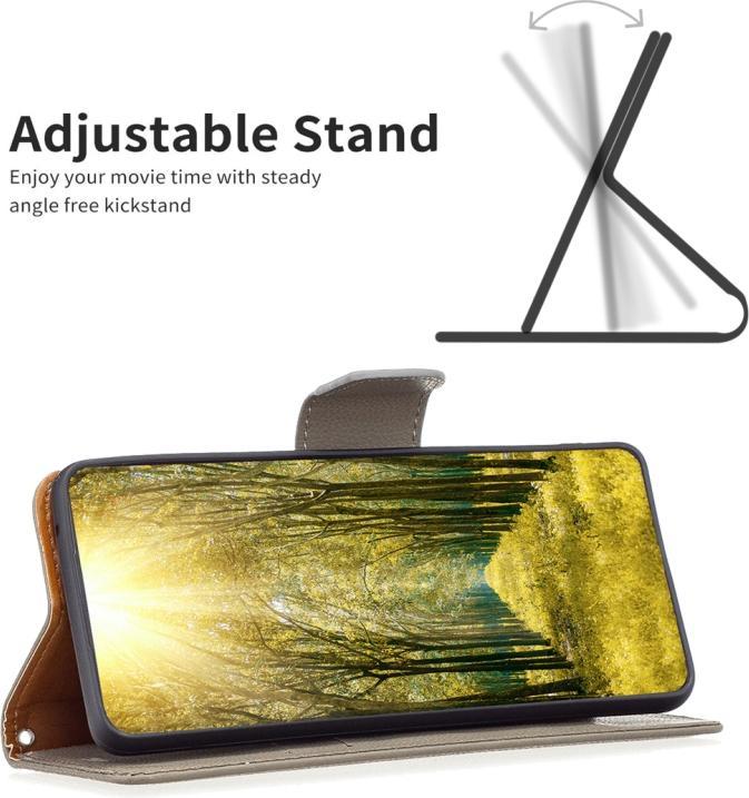 Produktbild AM-Handyzubehör Klapphülle Samsung Galaxy S23 Plus - Leder - Grau (Samsung Galaxy S23+)