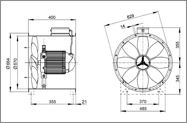 Immagine prodotto Maico MAI DZR 56/6 B ventilatore assiale da condotto, DN560, corrente trifase