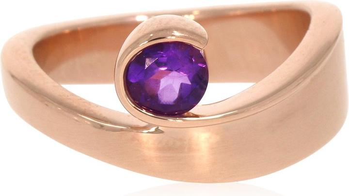 Produktbild Xen Ring mit 5 mm Amethyst ca. 0,50 ct. rosèvergoldet (56, 925 Silber)