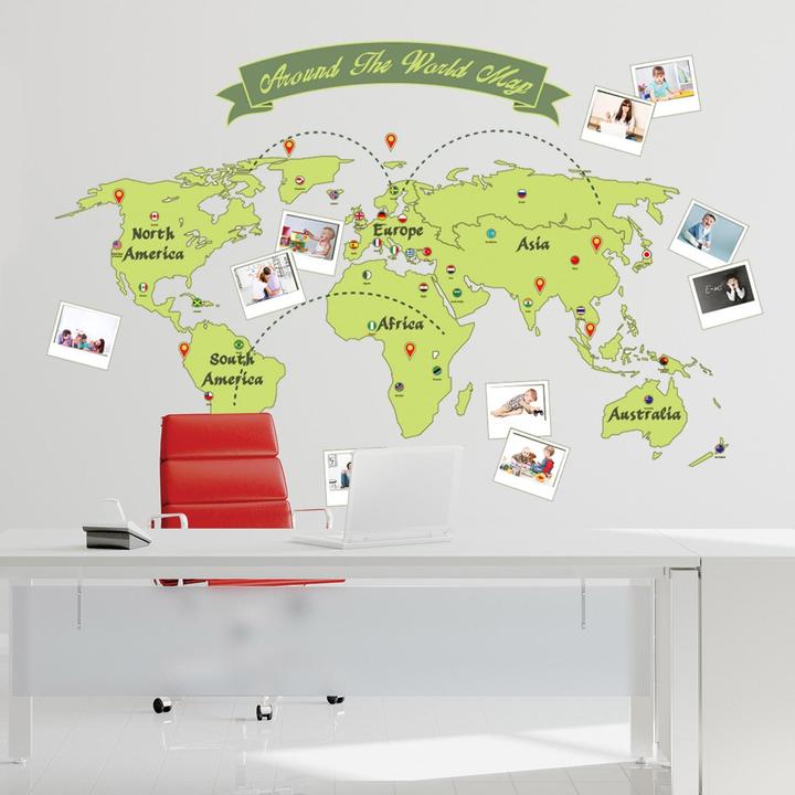 Produktbild Walplus Around the World Map (180 x 90 cm)