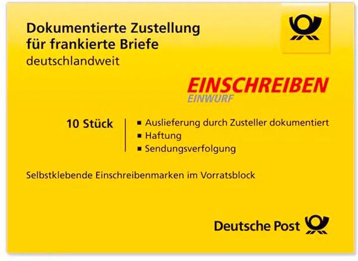 Produktbild Deutsche Post 10 2,35 € Einschreibenmarken selbstklebend