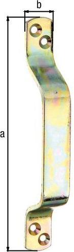 Produktbild GAH Torgriff Länge 170 mm Breite 20 mm Stahl galvanisch gelb verzinkt Anzahl Löcher 4