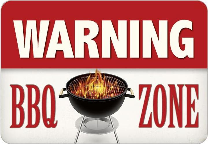 Blechschild Warning BBQ (16.5 x 11.5 cm)