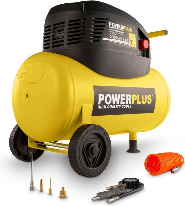 Immagine prodotto Powerplus Compressore 1100W 24L senza olio (8 bar, 24 l)