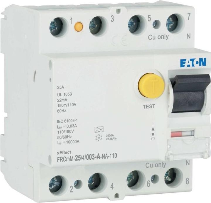 Actual product image Eaton RCD switch, 25A, 4p, 30mA, type A 167699