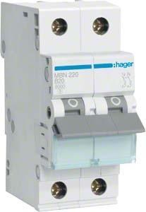 Actual product image Hager HAG MBN220 B20 built-in automatic 2p