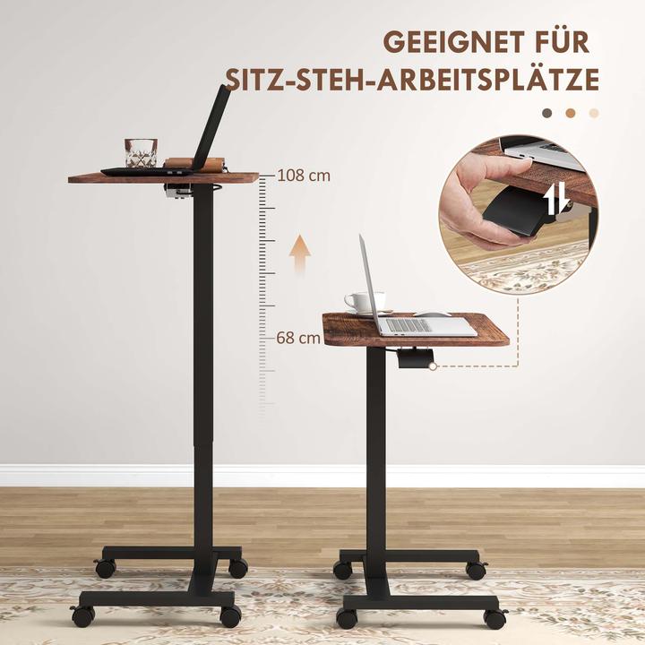 Image du produit Vinsetto Table à roulettes réglable en hauteur (48 x 65 x 108 cm)