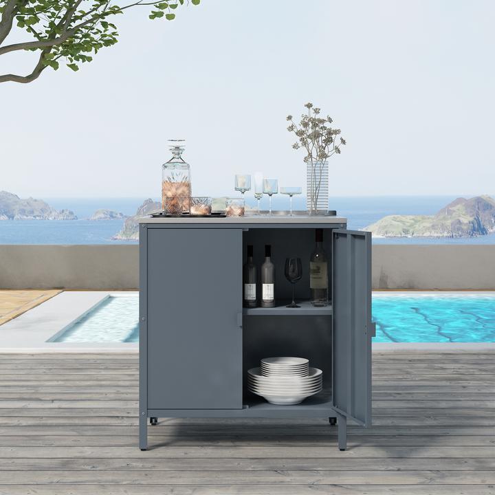 Produktbild Casa.Pro Outdoor Schrank Bolognano 92x80x50 cm Dunkelgrau, matt