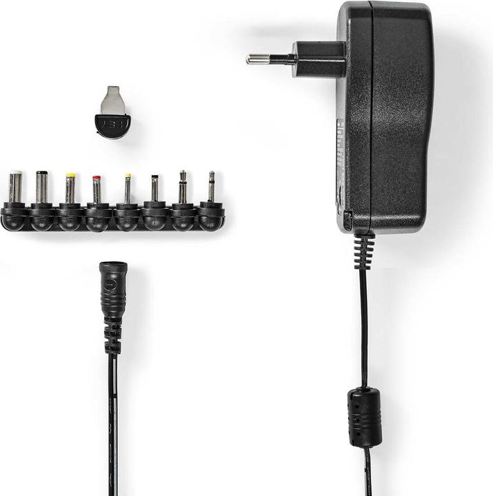 Nedis Adaptateur secteur universel 7.5 W 3-12 V DC 1.10 m 2.0 A 8 Plug(s) Black (18 W)