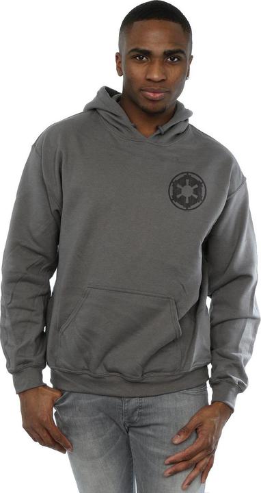 Immagine prodotto Star Wars The Mandalorian Galactic Empire Insignia Breast Print Felpa con Cappuccio Uomo (M)