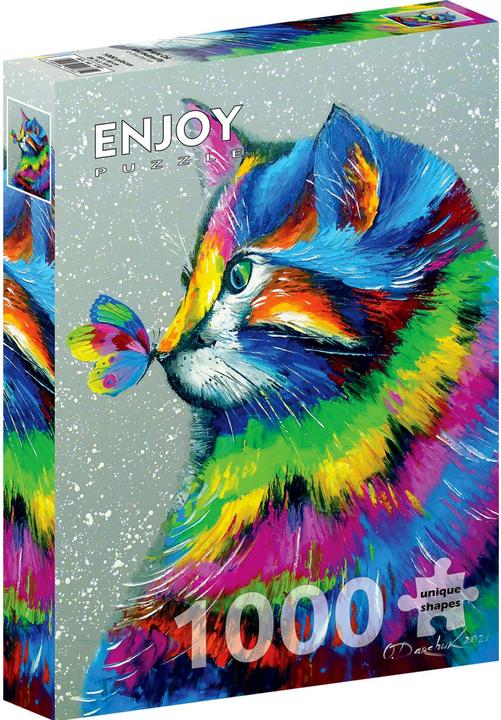Immagine prodotto Enjoy Puzzle ENJOY-1781 - Gatto e farfalla luminosi, puzzle da 1000 pezzi (1000 pezzi)
