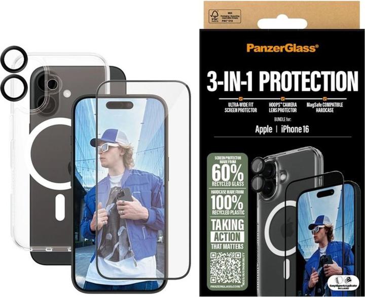 Actual product image PanzerGlass Bundle Ultra Wide FIt Glass + Case + Lens (1 Piece, Apple iPhone 16)