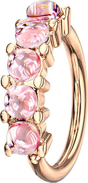 Produktbild Star Piercing Micro Piercing Ring rosegold fünf Epoxidsteinen pink (Chirurgenstahl 316L, ohne Messing)