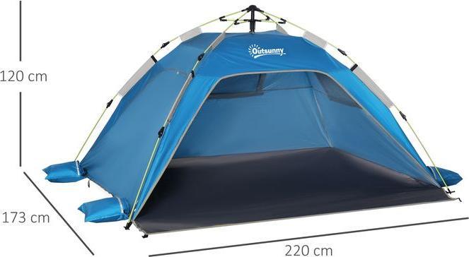 Image du produit Swisshandel24 Strandmuschel Pop Up Strandzelt für 1-2 Personen mit Sonnenschutz Himmelblau (Tente de plage, 2 personnes)